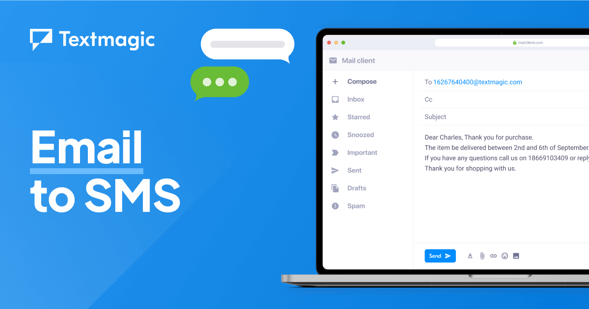 Send Email to SMS to Anyone, Anytime