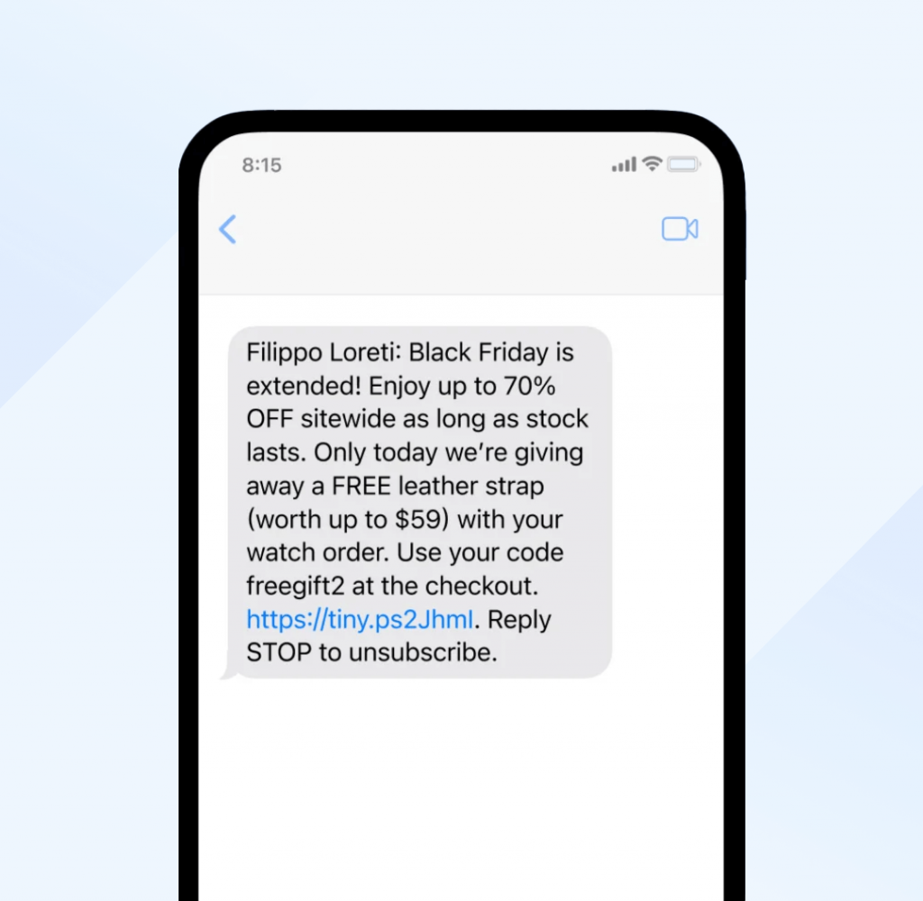 Limited-time flash sales via SMS