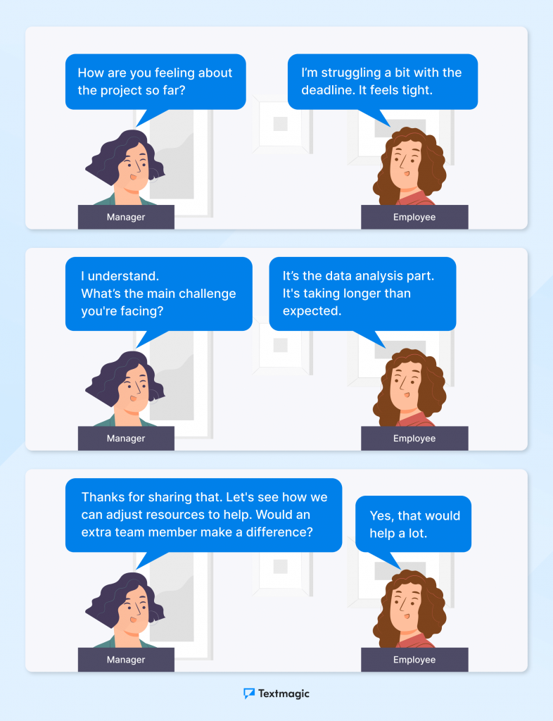 Leadership transactional communication scenario